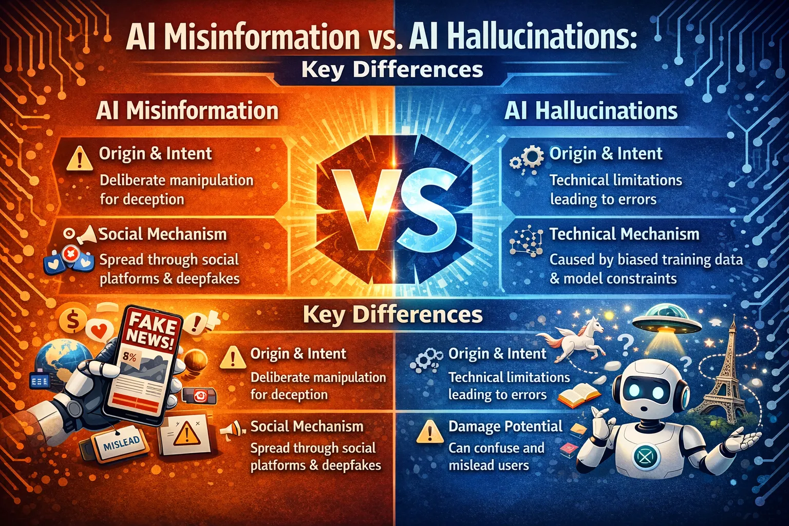 AI Misinformation vs AI Hallucinations Key Differences