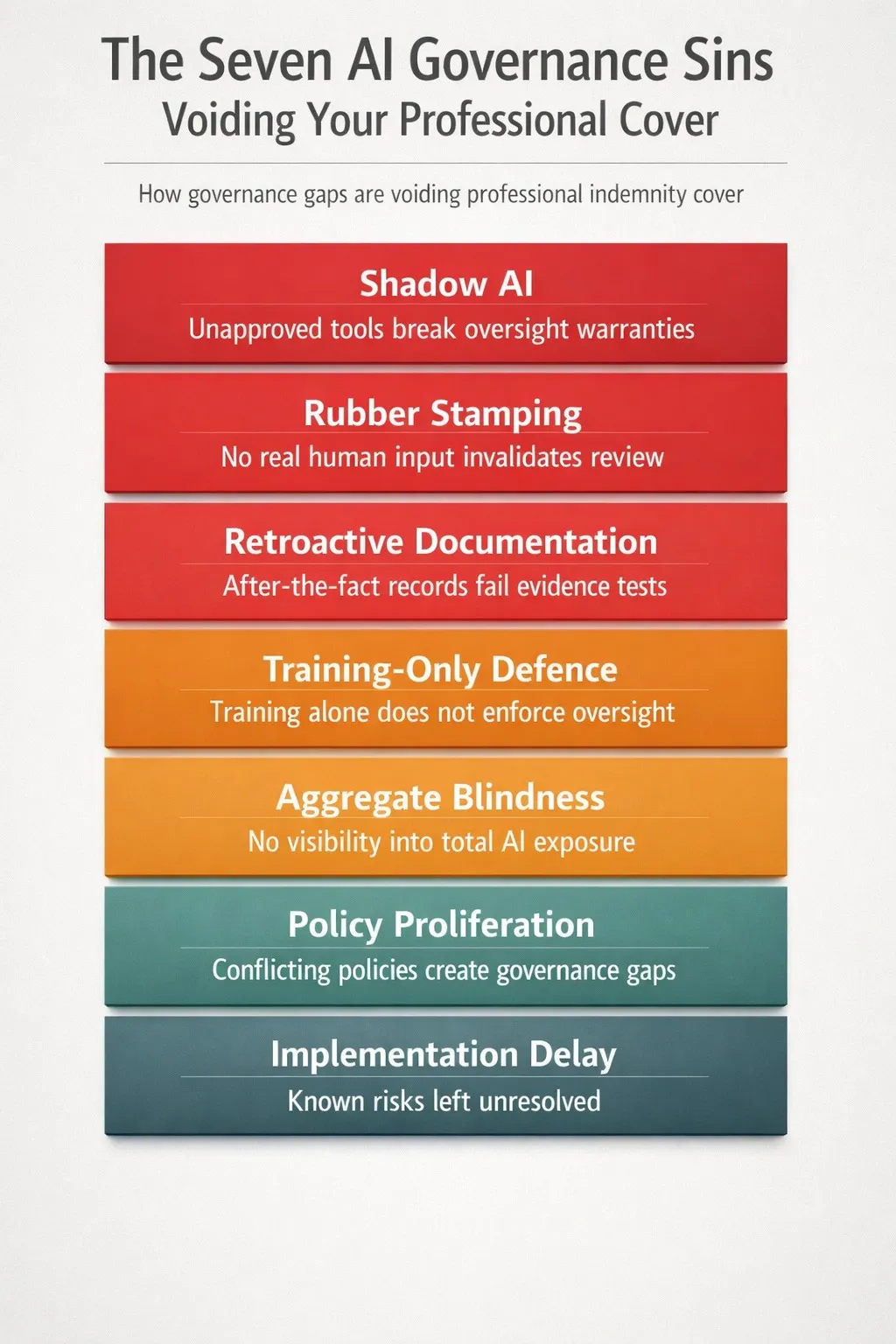AI governance failures professional liability